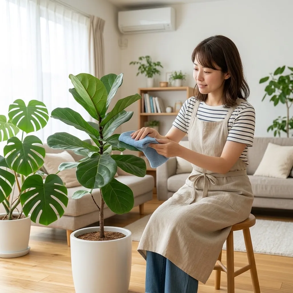 造花観葉植物の簡単ホコリ掃除法